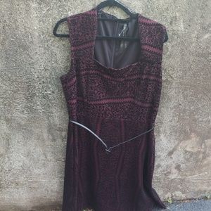 Andrew Marc Dresses - Andrew Marc purple and black dress w belt Andrew Marc Dresses - Andrew Marc purple and black dress w belt